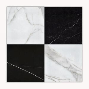 Checkerboard Calacatta Gold+Nero Marquina 12×12 Polished - Marble | Intrepid Marble & Granite