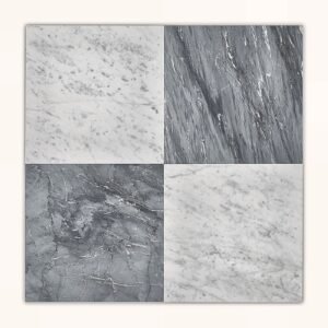 Checkerboard Carrara+Bardiglio Nuvalato 12x12 Honed