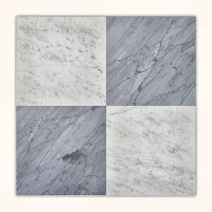 Checkerboard Carrara+Bardiglio Nuvalato 12x12 Polished
