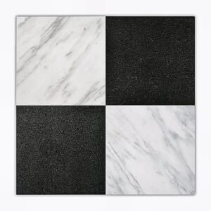 Checkerboard Oriental White+Absolute Black 12x12 Polished