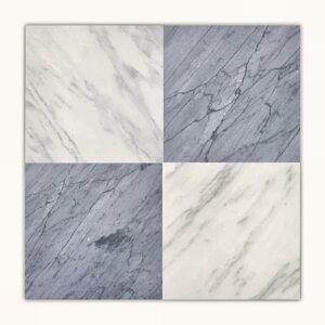 Checkerboard Oriental White+Bardiglio Imperial 12x12 Honed