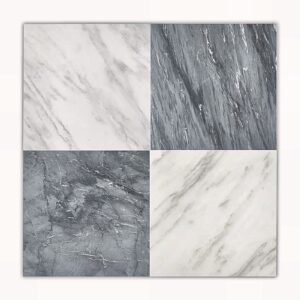 Checkerboard Oriental White+Bardiglio Nuvalato 12x12 Polished