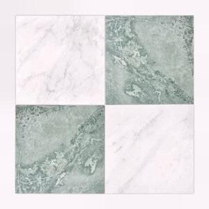 Checkerboard Oriental White+Ming Green 12x12 Polished