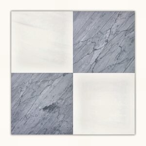 Checkerboard Snow White+Bardiglio Imperial  12x12 Polished