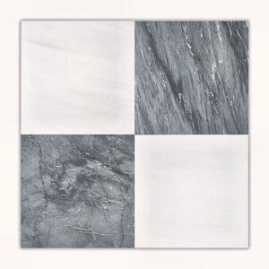 Checkerboard Snow White+Bardiglio Nuvalato 12x12 Polished