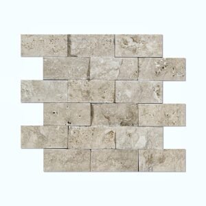 Cordoba Cream 2X4 Tumbled Travertine Mosaic