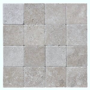 Cordoba Cream 4X4 Tumbled Travertine Tile