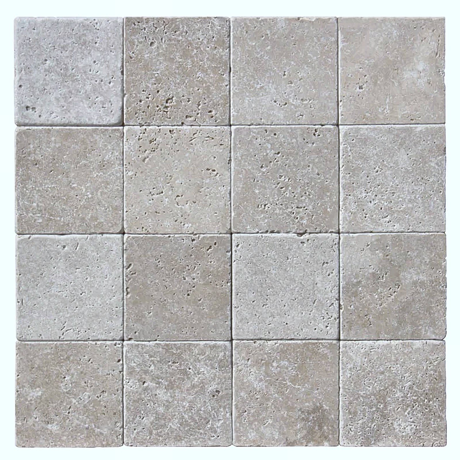 Cordoba Cream 4X4 Tumbled Travertine Tile