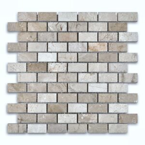 Crema Marfil 1X2 Brick Honed Marble Mosaic