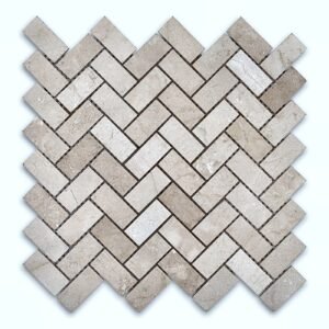 Crema Marfil 1X2 Herringbone Honed Marble Mosaic