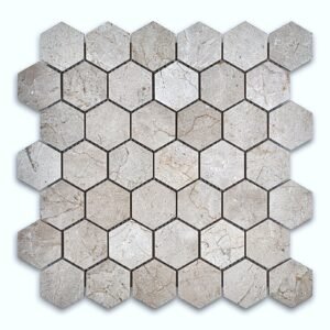 Crema Marfil 2" Hex Honed Marble Mosaic