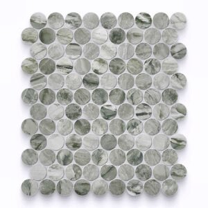 Matcha Verde 1.25" Penny Round Honed Mosaic