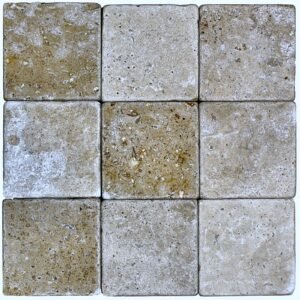 Noce Toros 6X6 Tumbled Travertine Tile