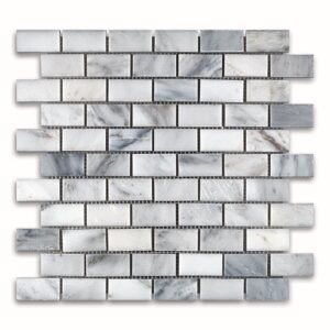 Oriental White 1X2 Brick Honed Mosaic