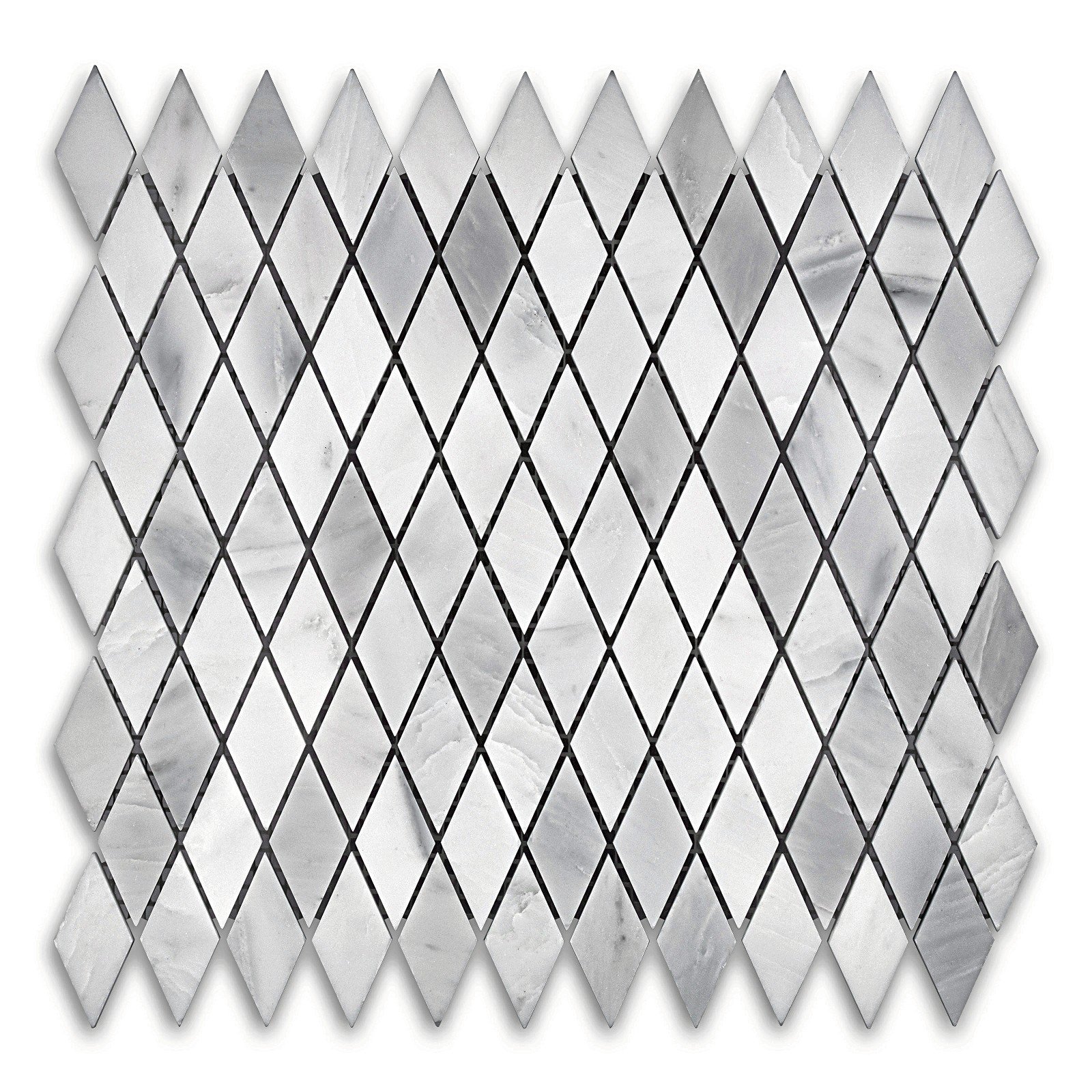 Oriental White 1X2 Rhomboid Honed Mosaic
