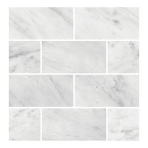 Oriental White 3X6 Honed Marble Tile