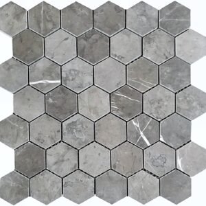 Pietra Grey 2" Hex Honed Marble Mosaic