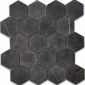 Pietra Grey 3″ Hex Honed Mosaic - Marble | Intrepid Marble & Granite