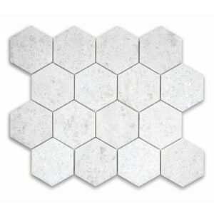 Polar White 3" Hex Honed Mosaic