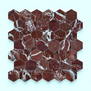 Rosso Levanto 2" Hex Polished Mosaic