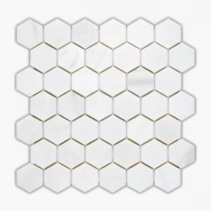 Snow White 2″ Hex Polished Mosaic - Marble | Intrepid Marble & Granite