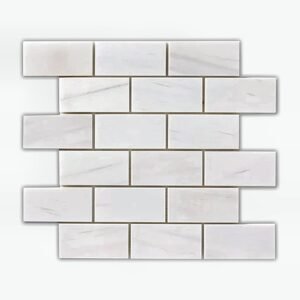 Snow White 2X4 Brick Polished Mosaic
