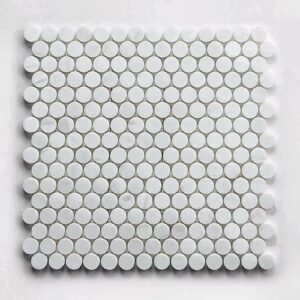 Snow White Penny Round Polished Mosaic